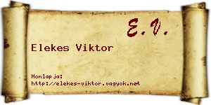 Elekes Viktor névjegykártya